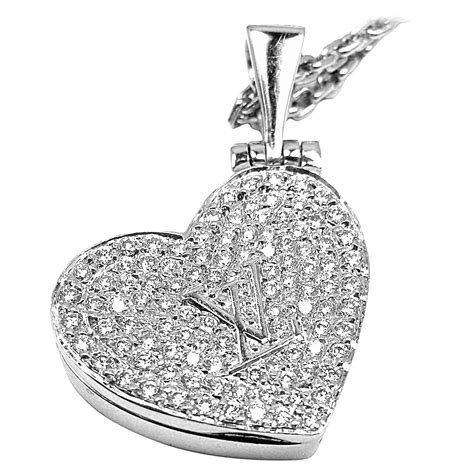 lv white gold necklace
